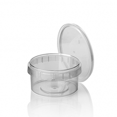 40 Feinkostbecher, PP 480 ml Ø 11,8 cm · 7 cm transparent mit Originalitätsverschluss