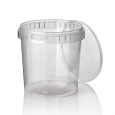 30 Feinkostbecher, PP 770 ml Ø 11,8 cm · 11,3 cm transparent mit Originalitätsverschluss