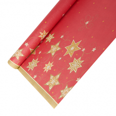 Tischdecke, Papier 6 m x 1,2 m rot Just Stars