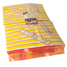 100 Popcorn Tüten, Pergament-Ersatz 4,5 l 24,5 cm x 19 cm x 9,5 cm Popcorn fettdicht