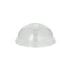 100 Dom-Deckel, PLA pure rund Ø 9,5 cm · 4,5 cm glasklar mit Lochung