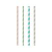100 Trinkhalme, Papier Ø 6 mm · 20 cm farbig sortiert Stripes
