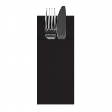 480 Bestecktaschen, Airlaid 40 cm x 33 cm schwarz mit Besteckfalz