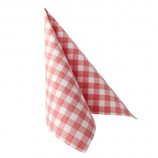 50 Servietten ROYAL Collection 1/4-Falz 40 cm x 40 cm rot Vichy Karo