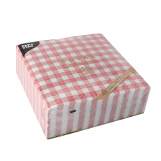 50 Servietten ROYAL Collection 1/4-Falz 40 cm x 40 cm rot Vichy Karo
