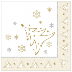 5 x 50 Servietten ROYAL Collection 1/4-Falz 40 cm x 40 cm gold X-Mas Elegance