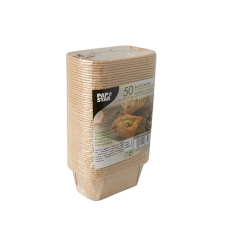 50 Backformen pure eckig 167 ml 4 cm x 6,5 cm x 11 cm braun