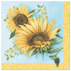 5 x 50 Servietten ROYAL Collection 1/4-Falz 40 cm x 40 cm Sunflower