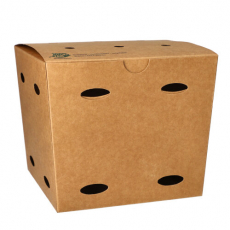 5 x  50 Pommes-Frites-Boxen, Pappe pure 14 cm x 14,5 cm x 14,5 cm braun 100% Fair groß