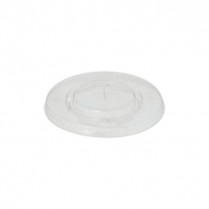 20 x  100 Deckel, PLA pure rund Ø 9,5 cm glasklar mit Kreuzschlitz