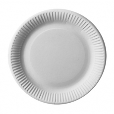 12 Teller, Pappe pure rund Ø 23 cm weiss