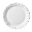 12 Teller, Pappe pure rund Ø 23 cm weiss