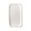 12 Teller, Pappe pure eckig 13 cm x 20 cm weiss