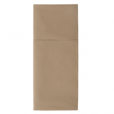 100 Bestecktaschen, Airlaid 40 cm x 48 cm taupe Premium mit Besteckfalz