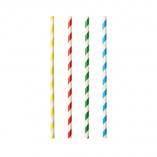10 x  100 Shake-Halme, Papier Ø 8 mm · 21 cm farbig sortiert Stripes