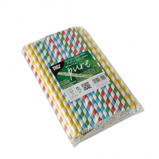 100 Shake-Halme, Papier Ø 8 mm · 21 cm farbig sortiert Stripes