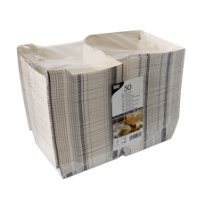 50 Burgerboxen, Pappe 7,8 cm x 11 cm x 11,5 cm Newsprint groß