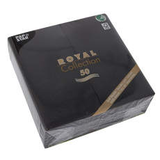 50 Servietten ROYAL Collection 1/8-Falz 40 cm x 40 cm schwarz