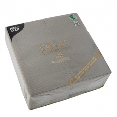 50 Servietten ROYAL Collection 1/8-Falz 40 cm x 40 cm grau