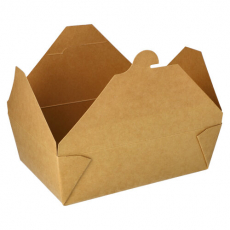 50 Lunchboxen, Pappe pure 2000 ml 6,4 cm x 14 cm x 19,7 cm braun