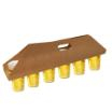 30 Tragetabletts, Pappe pure 12 cm x 9,5 cm x 62 cm braun für 6 Trinkbecher