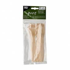10 Gabeln, Holz pure 16,5 cm
