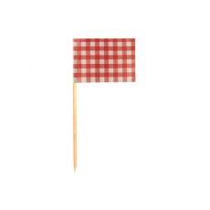 200 Deko-Picker 8 cm rot Vichy Karo