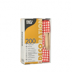 200 Deko-Picker 8 cm rot Vichy Karo