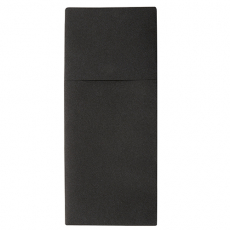 100 Bestecktaschen, Airlaid 40 cm x 48 cm schwarz Premium mit Besteckfalz