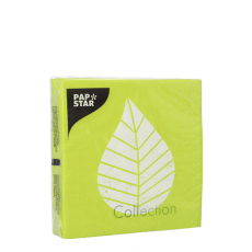 20 Servietten, 3-lagig 1/4-Falz 25 cm x 25 cm grün Graphic Leaves