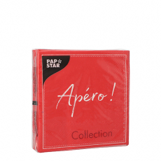 20 Servietten, 3-lagig 1/4-Falz 25 cm x 25 cm rot Apero