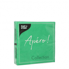 20 Servietten, 3-lagig 1/4-Falz 25 cm x 25 cm grün Apero