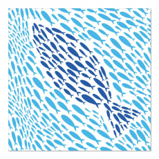 20 Servietten, 3-lagig 1/4-Falz 33 cm x 33 cm Banc de Poissons