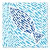20 Servietten, 3-lagig 1/4-Falz 33 cm x 33 cm Banc de Poissons