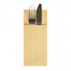 100 Bestecktaschen, Airlaid 40 cm x 33 cm creme mit Besteckfalz