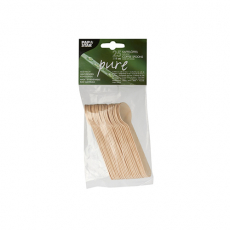 25 Kaffeelöffel, Holz pure 11 cm