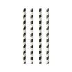 25 Trinkhalme, Papier Ø 6 mm · 20 cm schwarz/weiss Stripes