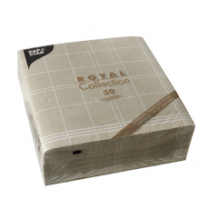 50 Servietten ROYAL Collection 1/4-Falz 40 cm x 40 cm sand Kitchen Craft