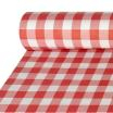 Papiertischtuch mit Damastprägung 50 m x 1 m rot Vichy Karo