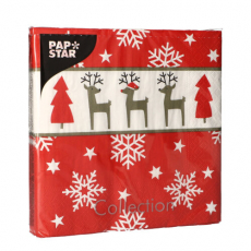 20 Servietten, 3-lagig 1/4-Falz 33 cm x 33 cm Rudi