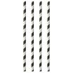 100 Trinkhalme, Papier Ø 6 mm · 29 cm schwarz/weiss Stripes