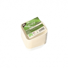 24 Schalen, Zuckerrohr pure 3,5 cm x 10 cm x 10 cm weiss Belle Vie, Ligne Carrée