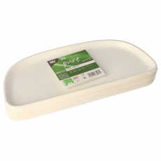 24 Teller 1/2, Zuckerrohr pure 1,3 cm x 30 cm x 13,5 cm weiss Belle Vie, Ligne Carrée