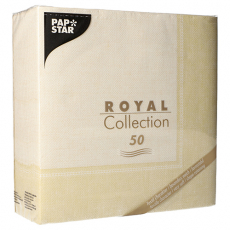 50 Servietten ROYAL Collection 1/4-Falz 40 cm x 40 cm champagner Linum