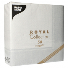 50 Servietten ROYAL Collection 1/4-Falz 40 cm x 40 cm weiss Linum