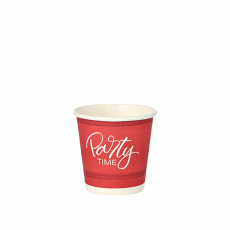 50 Trinkbecher, Pappe 5 cl Ø 5 cm · 5 cm rot Party Time