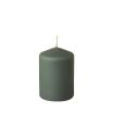 Stumpenkerze Ø 69 mm · 100 mm graugrün