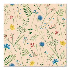 20 Servietten, 3-lagig 1/4-Falz 33 cm x 33 cm natur Sommaräng aus recyceltem Papier