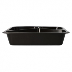 50 Mikrowellenschalen, PP 3-geteilt 1095 ml 4,9 cm x 22,7 cm x 17,8 cm schwarz