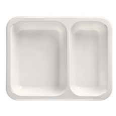 50 Mikrowellenschalen, PP 2-geteilt 1205 ml 4,9 cm x 22,7 cm x 17,8 cm weiss
